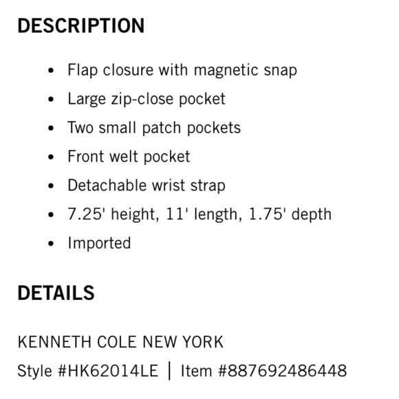 NWOT Kenneth Cole "Mercer Street Clutch" - Picture 7 of 8